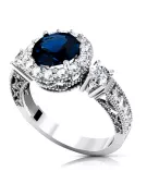 Sapphire Sterling silver 925 Ring Vintage vrc003s